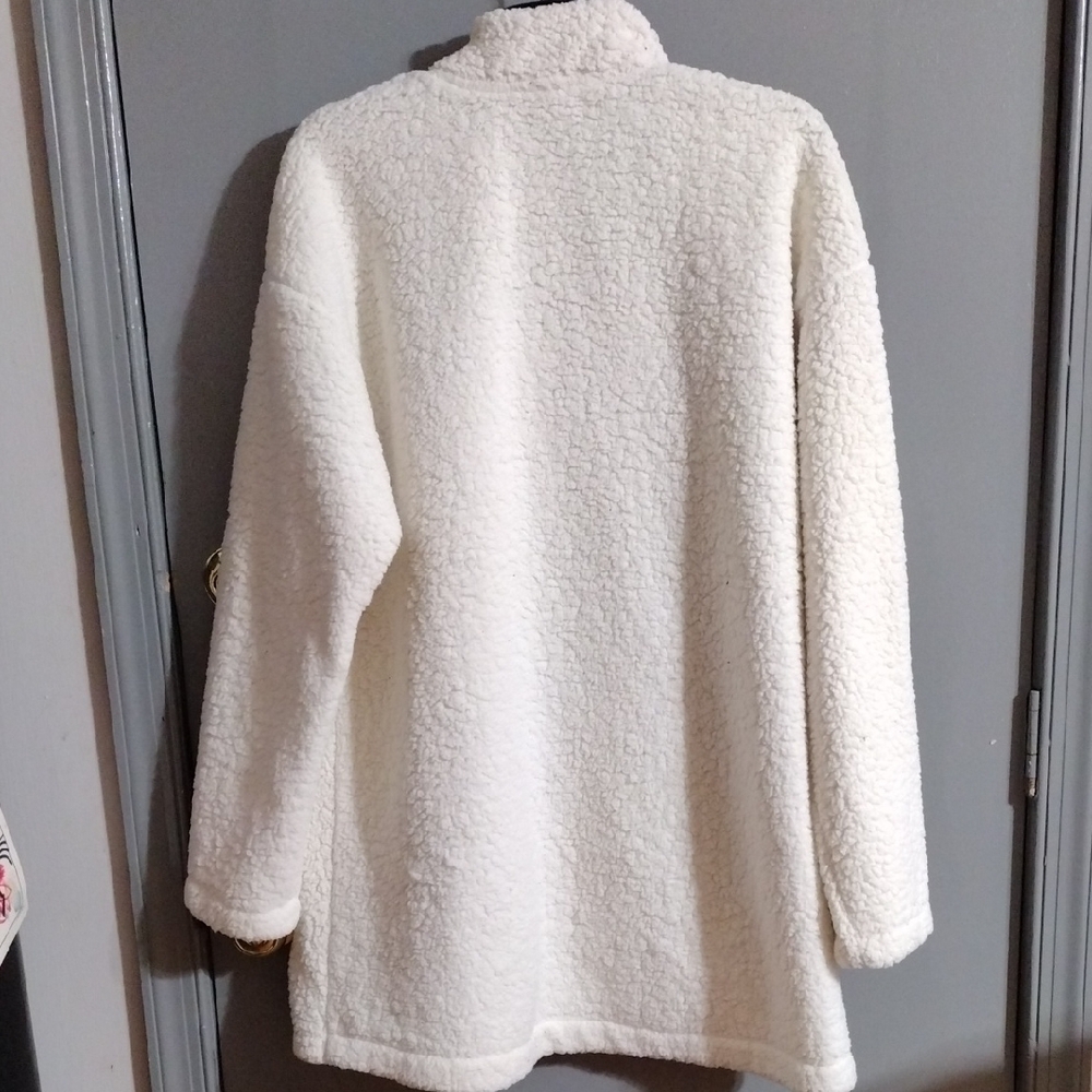 Women's White Sherpa Jacket - Picture 2 of 4